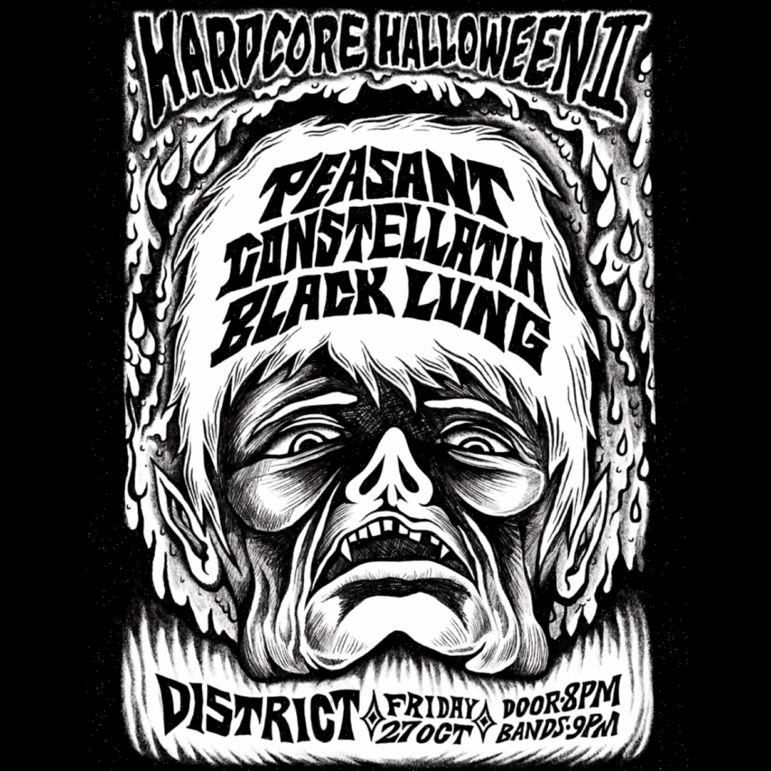 Certainly, here's a promotional message for your event:

🎃 Get Ready for Hardcore Halloween II - It's Going to Be a Thriller! 🎃

After the smashing success of the last one, Hardcore Halloween is back, and it's going to be even more spine-chilling! 💀

Join us for a night of hardcore mayhem that you won't forget, featuring electrifying performances by:

🔥 @black_lung_band
🔥 @constellatiaband
🔥 @peasant.hc
🔥 @district_ct

Mark your calendars because this Halloween bash is going to be off the charts! 🕷️🦇

Poster by the incredible @justuskotze 🎨

🎟️ Ticket link in bio - Don't miss out!

Prepare for a night of hardcore, headbanging, and Halloween thrills that will haunt your dreams! See you there! 💥🤘 #HardcoreHalloween #LiveMusic #HalloweenParty #SpookyVibes #MusicLover