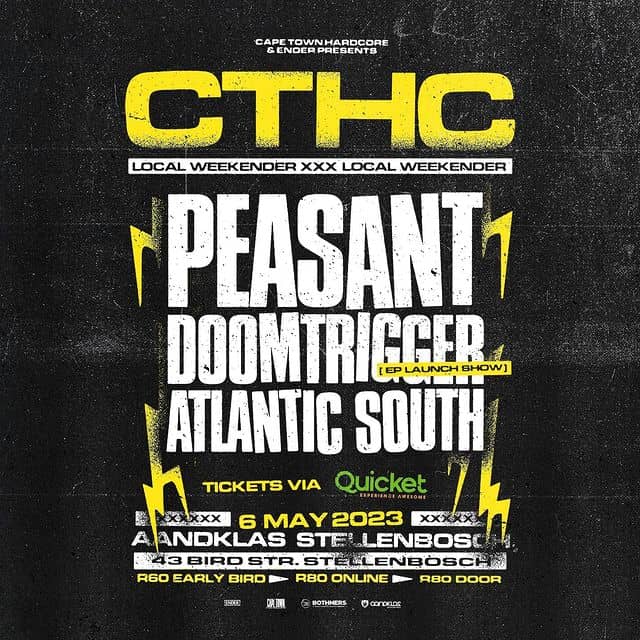 Cape Town Hardcore & Ender Presents: Peasant, Doomtrigger, Atlantic South - LIVE AT AANDKLASGiggity, Cape Town