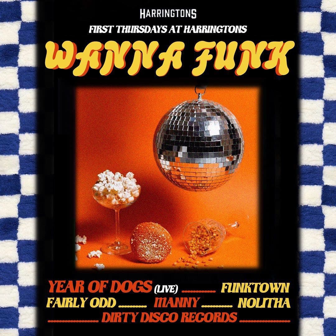 First Thursdays @harringtonsct 🍸🪩
On the 6th April 2023, we will be hosting “Wanna Funk” featuring our favourite local indie band - @yearofdogs_ 💃
Artists:
~ @yearofdogs_ (live)
~ @itsfunktown
~ @dirtydiscorecords
~ @lukemannysmith
~ @fairly_oddd
~ @whoisgina__
Door Entrance:
FREE from 16:00 - 21:00
R50 after 21:00 🎟
We will see everyone for a groovy night 🕺🧃