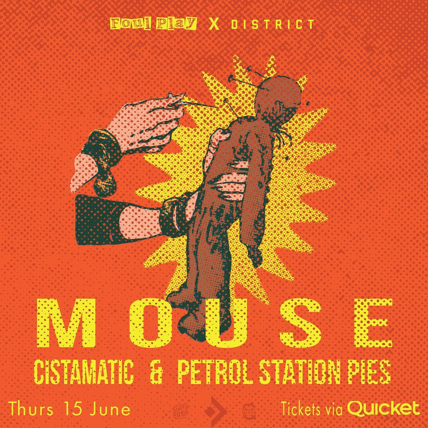 Don't miss out on an unforgettable music event happening on the 15th of June, just before Youth Day! Join us for a sensational gig featuring Mouse, an incredible artist all the way from Durban. This electrifying performance will be complemented by the talent of Cape Town's finest musicians: Cistamatic & Petrol Station Pies.
Get ready to immerse yourself in a night of pure musical bliss and non-stop excitement. This gig guarantees an incredible party atmosphere that will have you dancing from start to finish. Before and after the show, make sure to enjoy the vibrant ambiance at Srufa Rosa downstairs, ensuring a complete and unforgettable experience.
The doors will open at 8PM, allowing you to get settled and ready for the night ahead. The music will kick off at 9PM, promising an evening filled with outstanding performances and unforgettable moments.
Secure your spot by purchasing your tickets online for just R80, or grab them at the door for R120. Don't wait too long, as this event is expected to be in high demand.
Mark your calendars and join us for an incredible night of music, laughter, and pure entertainment. We can't wait to see you there! xx