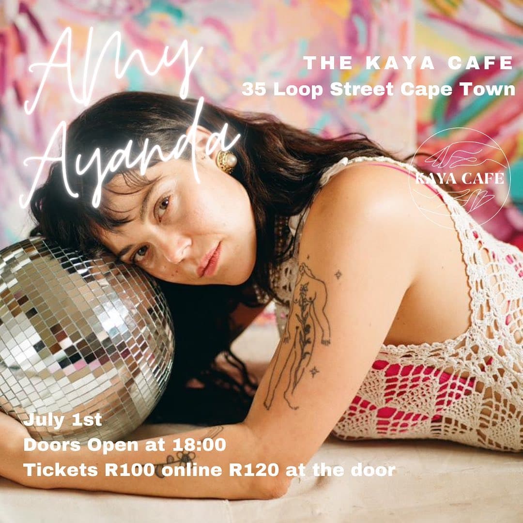 **Saturday Night Live with Amy Ayanda 🌟🪩**
Get ready for a mesmerizing evening of live music as we present Saturday Night Live with the incredible Amy Ayanda at the KAYA Café on July 1st!
**Event Details:**
Date: Saturday, July 1, 2023
Time: 6:00 PM to 8:30 PM
Venue: KAYA Café, 35 Loop St, Cape Town City Centre, Cape Town, 8000
**About the Event:**
Saturday Night Live is a series of beautiful and intimate performances showcasing some of the most exciting talent in Cape Town and South Africa. Hosted at the KAYA Café, this event provides a platform for performers to create an immersive experience where audiences can deeply engage with the music, its meaning, and the artists themselves.
**Featuring Amy Ayanda:**
In this latest installment of Saturday Night Live, we are thrilled to have the exceptional Amy Ayanda take the stage. Amy's rare lyricism and distinct sound set her apart as she creates a space where you are free to move and be moved. With a background in the dramatic arts and a passion for singing, Amy's love for music has become a lifelong commitment. Her haunting vocals, accompanied by a combination of organic and electronic waves, form a lush tapestry of sound that leans into the magic of being.
**Ticket Information:**
Tickets for Saturday Night Live with Amy Ayanda are hyper-limited, so make sure to secure yours in advance. To guarantee your entry, we recommend purchasing tickets online as availability at the door cannot be guaranteed. Visit the ticket link in our bio to purchase your tickets now.
**Directions:**
To find your way to the KAYA Café, you can use a navigation app or follow the address provided: 35 Loop St, Cape Town City Centre, Cape Town, 8000.
Join us for an unforgettable evening of music and artistry as Amy Ayanda takes the stage at Saturday Night Live. Immerse yourself in the magical world of sound and experience the unique talent of Amy Ayanda in a captivating and intimate setting. Limited tickets are available, so don't miss this opportunity. Get ready to groove and be moved by the enchanting music of Amy Ayanda. We can't wait to see you there!