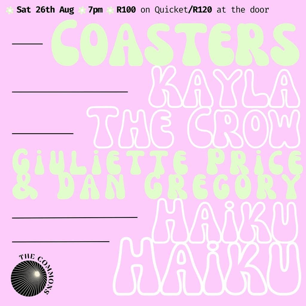 **Get Ready for an Unforgettable Night at @the_commons_muizenberg! 🌟**
Hey there, music lovers! The stage is set, the vibes are electric, and we're gearing up for a night you won't want to miss. Join us at **@the_commons_muizenberg** for a musical extravaganza that will leave you breathless. 🎶🎤
Get ready to be swept off your feet by an incredible lineup of artists, including the mesmerizing talents of **@kaylathecrow**, the enchanting sounds of **@giuliette_price**, the soulful vibes of **@dangregory__**, and the poetic melodies of **@haiku_haiku_**. These gifted artists will take you on a musical journey that's sure to touch your heart and lift your spirits. 🎵✨
Tickets are available now at the link in our bio. Don't miss out on the chance to experience an unforgettable night of music, connection, and pure joy. This is your invitation to dance, sing, and immerse yourself in the magic of live music.
Gather your friends, grab your tickets, and prepare to be dazzled by an evening that will leave you with a heart full of memories. Let's create a night to remember at **@the_commons_muizenberg**! See you there, ready to make some musical magic. 💙🎶