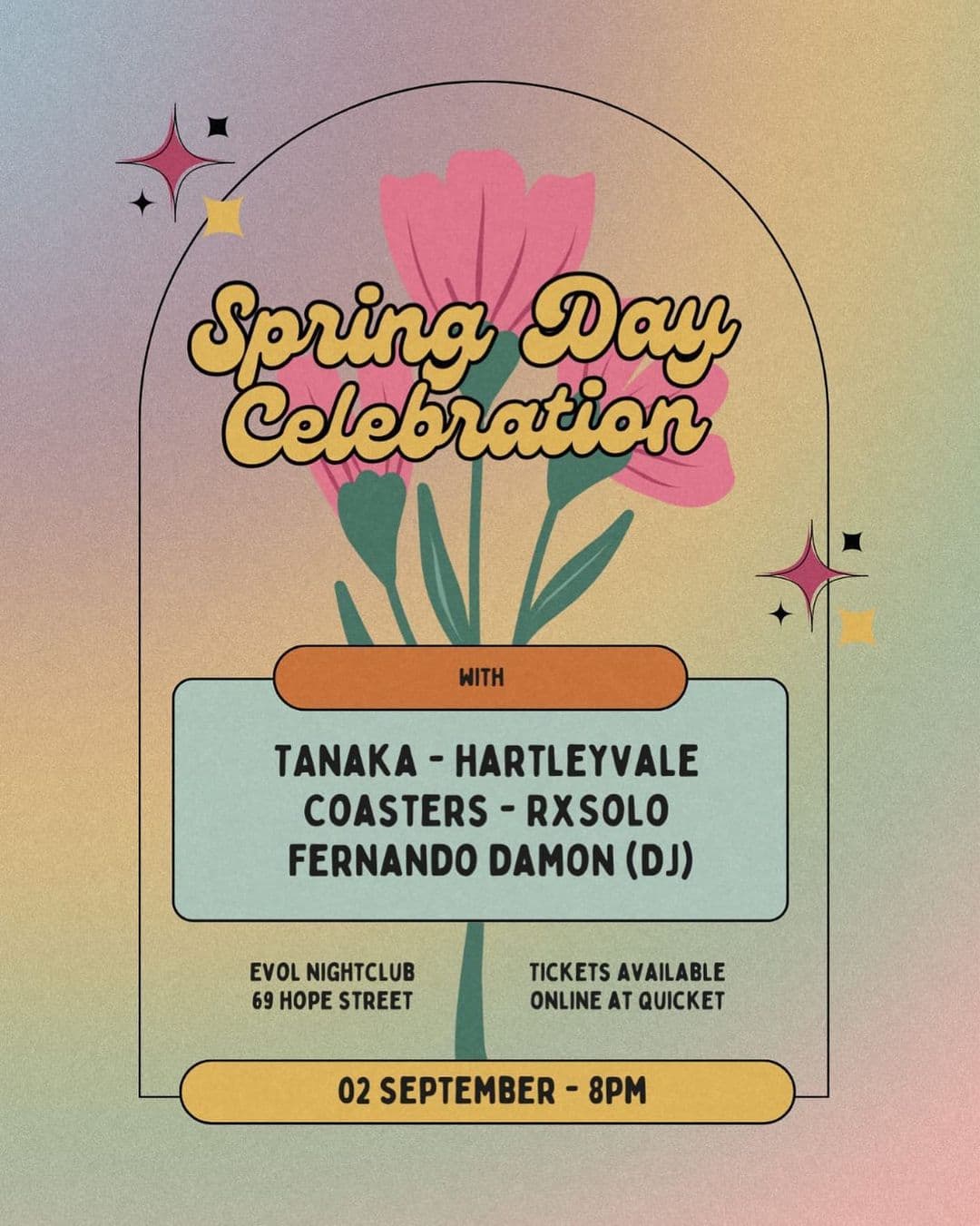 **Get Ready to Party at @evol_nightclub! 🎉🎶**
Hey there, party animals! Get ready to unleash your inner dancer because we've got an electrifying event lined up for you. Join us for a night of non-stop fun, music, and excitement as we make our debut at the **@evol_nightclub**. 🕺💃
Prepare to be blown away by an amazing lineup featuring the talented artists **@tanakamusic_**, **@hartleyvale_**, **@rxsolo_**, and **@fernandofinds**. They'll be taking the stage by storm and delivering mind-blowing performances that will keep you grooving all night long. 🎵🔥
Whether you're a seasoned partygoer or just looking for a night of unforgettable fun, this event promises to deliver the vibes you're craving. So grab your dancing shoes, rally your crew, and get ready to create memories that will last a lifetime.
Join us for a night of laughter, dancing, and pure joy. Let's make it an epic party that will go down in history! 💖🎉 See you there, ready to have the time of your life!