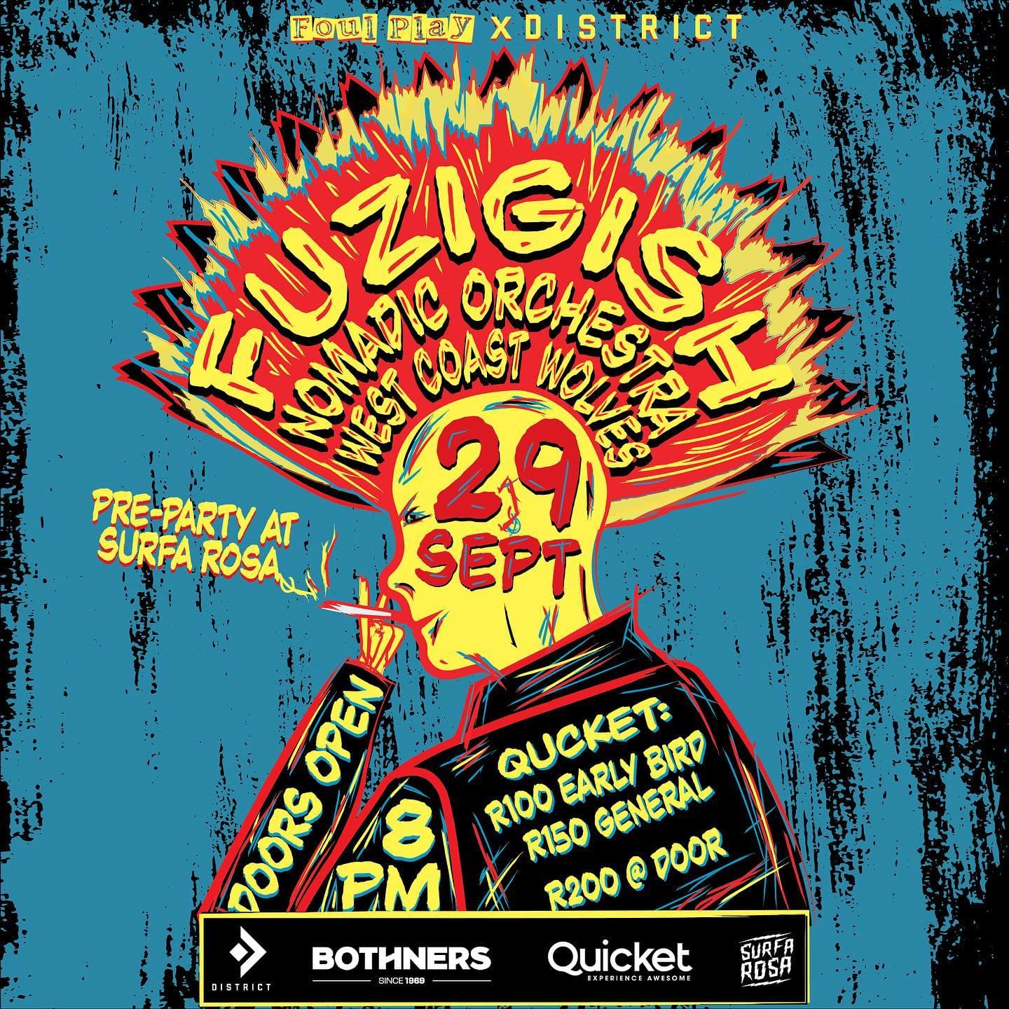 🔥 Get ready to rock as @Foulplay_Presents and @DistrictCT proudly present the LEGENDARY band, @Fuzigish, live at the end of September!
But wait, that's not all! We've got an incredible lineup featuring two more amazing acts: @NomadicOrchestra and @WestCoastWolvesCT. 😱
Bid farewell to Winter in the most epic way possible 🤘 This is a night you definitely don't want to miss!
And guess what? We've got the pre and post-party at @Surfarosact downstairs, so the good times keep rolling.
Grab your tickets now on @Quicket or simply click the link in our bio. But hurry, limited early-bird tickets are still available!
Backline proudly sponsored by @Bothnersmusicalinstruments 🎶🎸
Artwork by @Pierre_Rommelaere 🎨
See you on the 29th of September! Let's make this night one for the books. 🎉🤟 #LiveMusic #RockOn #EpicNight #Fuzigish #NomadicOrchestra #WestCoastWolvesCT #GoodbyeWinter #HelloRocknRoll